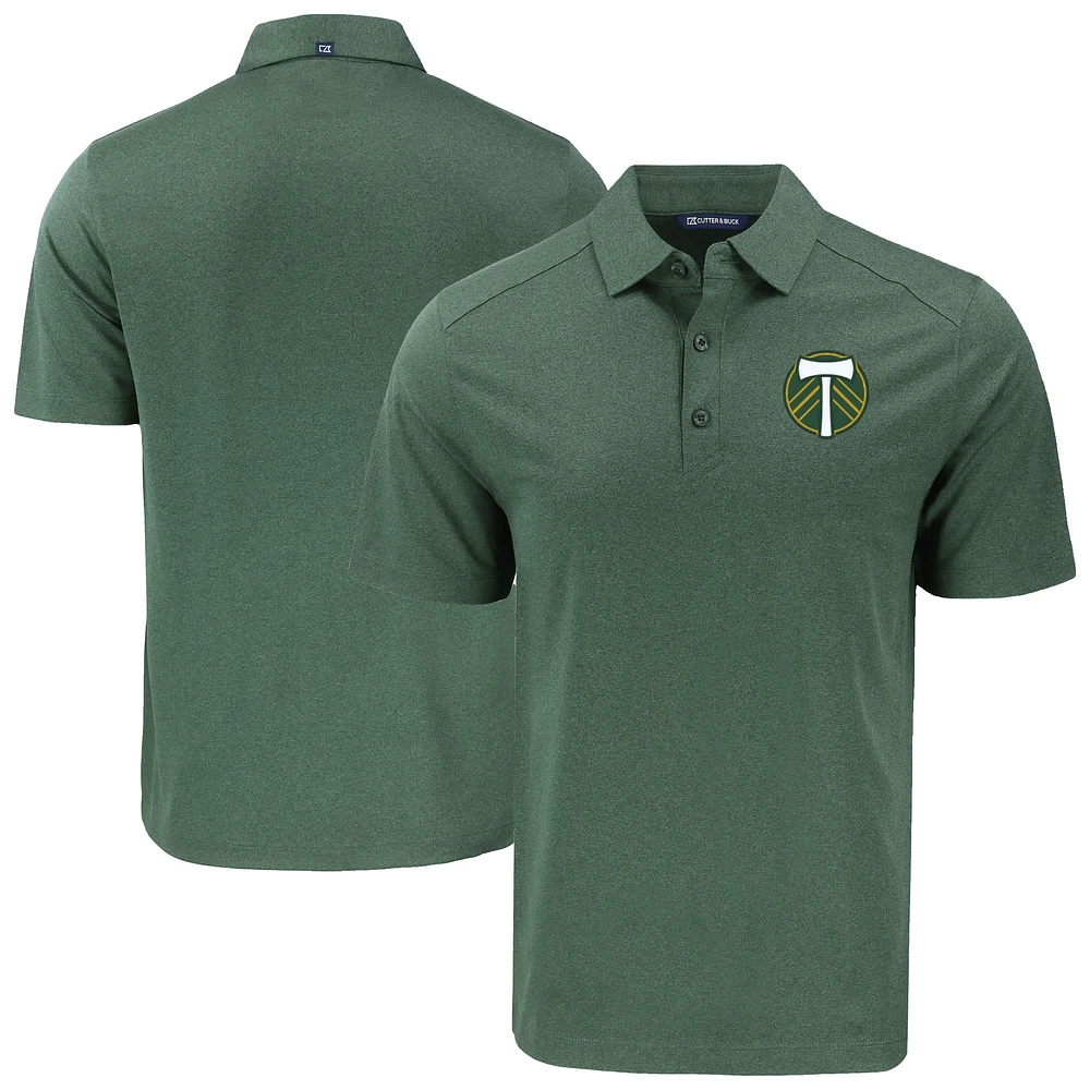 Men's Cutter & Buck Heather Green Portland Timbers Forge Eco Stretch Recycled Polo