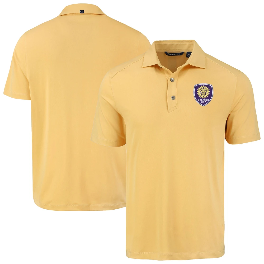 Men's Cutter & Buck Gold Orlando City SC Forge Eco Stretch Recycled Polo