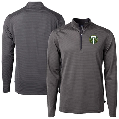 Men's Cutter & Buck Portland Timbers Virtue Eco Pique Micro Stripe Recycled Quarter-Zip Top