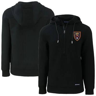 Men's Cutter & Buck Real Salt Lake Roam Eco Half-Zip Recycled Tri-Blend Hoodie