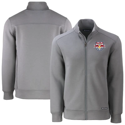 Men's Cutter & Buck Gray New York Red Bulls Roam Eco Tri-Blend Recycled Full-Zip Jacket