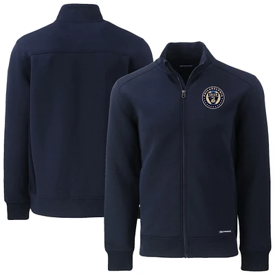 Men's Cutter & Buck Navy Philadelphia Union Roam Eco Tri-Blend Recycled Full-Zip Jacket