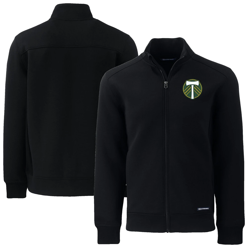 Men's Cutter & Buck Black Portland Timbers Roam Eco Tri-Blend Recycled Full-Zip Jacket