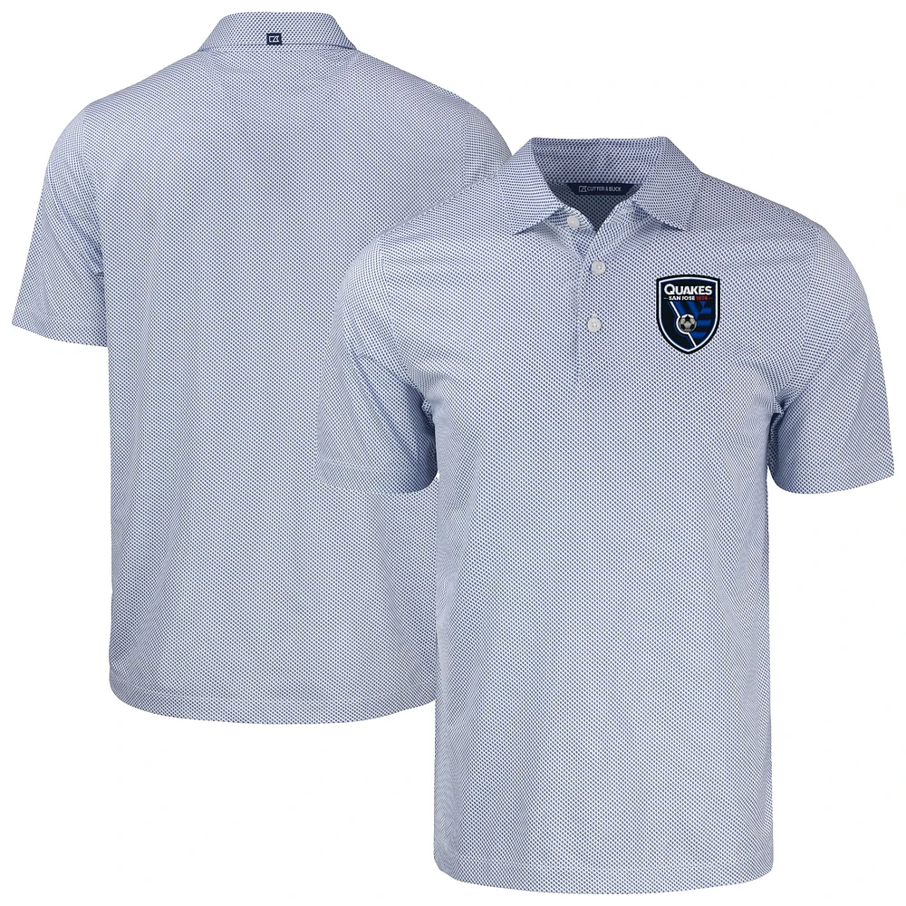 Men's Cutter & Buck San Jose Earthquakes Pike Eco Symmetry Print Stretch Recycled Polo