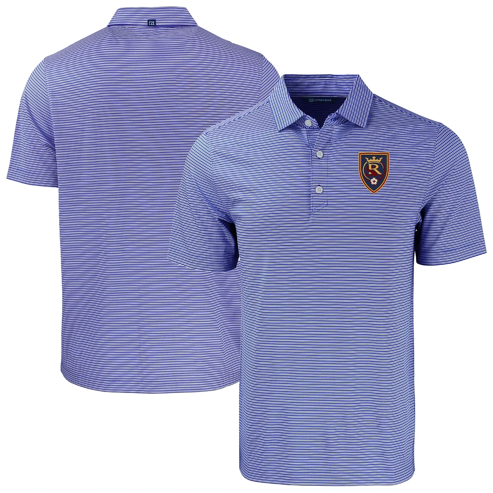 Men's Cutter & Buck Real Salt Lake Forge Eco Double Stripe Stretch Recycled Tri-Blend Polo