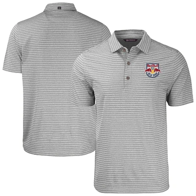 Men's Cutter & Buck Heather Gray New York Red Bulls Forge Eco Stripe Stretch Recycled Polo