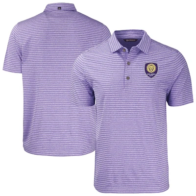 Men's Cutter & Buck Heather Orlando City SC Forge Eco Stripe Stretch Recycled Polo