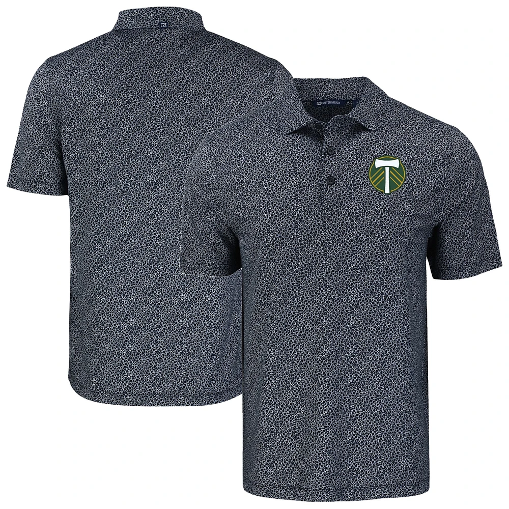 Men's Cutter & Buck Portland Timbers Pike Eco Pebble Print Stretch Recycled Polo