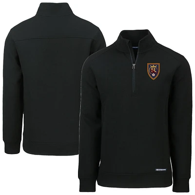 Men's Cutter & Buck Real Salt Lake Roam Eco Recycled Tri-Blend Quarter-Zip Sweatshirt