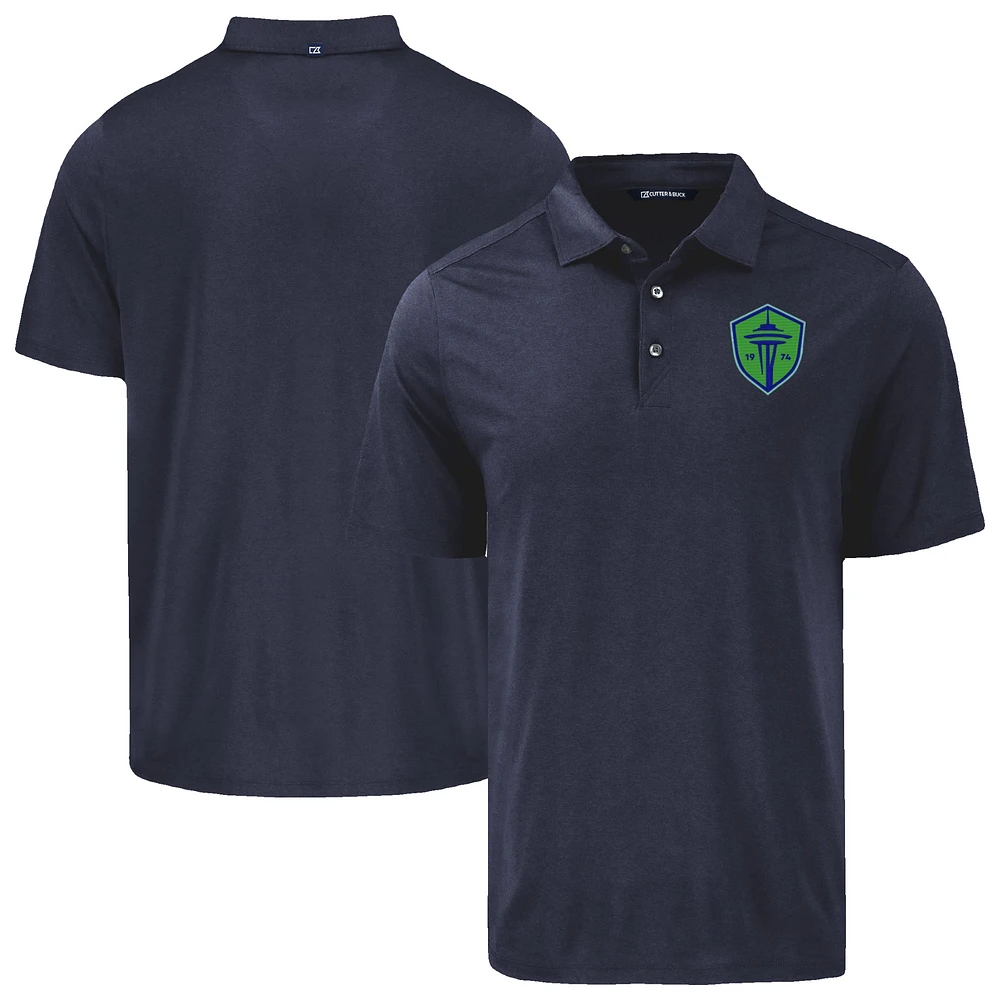 Men's Cutter & Buck Navy Seattle Sounders FC Coastline Epic Comfort Eco Recycled Polo