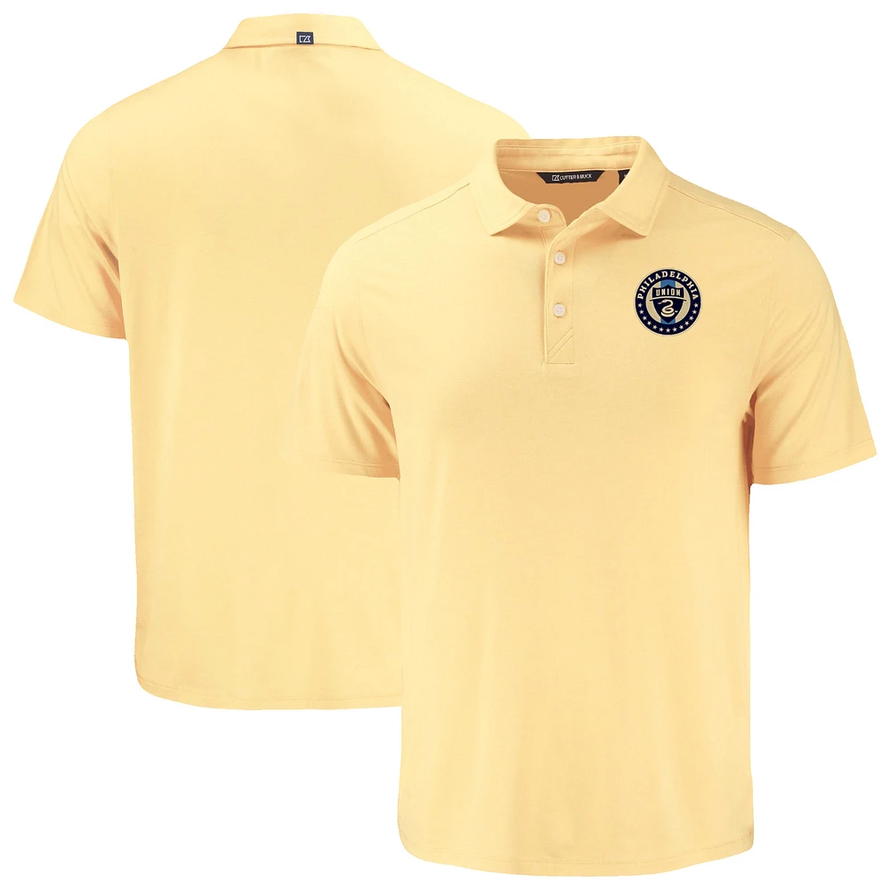 Men's Cutter & Buck Gold Philadelphia Union Coastline Epic Comfort Eco Recycled Polo
