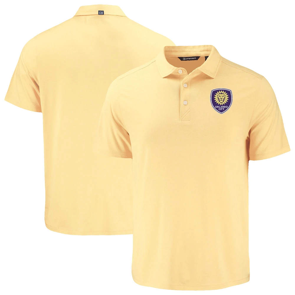 Men's Cutter & Buck Gold Orlando City SC Coastline Epic Comfort Eco Recycled Polo