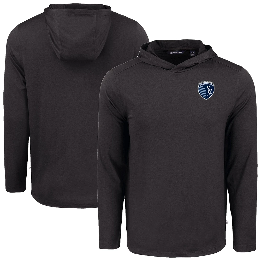 Men's Cutter & Buck Sporting Kansas City Coastline Epic Comfort Eco Long Sleeve Recycled Hooded Shirt