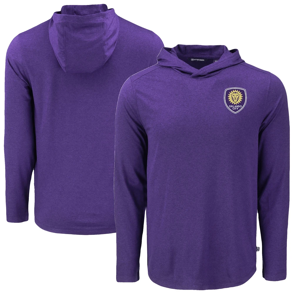 Men's Cutter & Buck Orlando City SC Coastline Epic Comfort Eco Long Sleeve Recycled Hooded Shirt