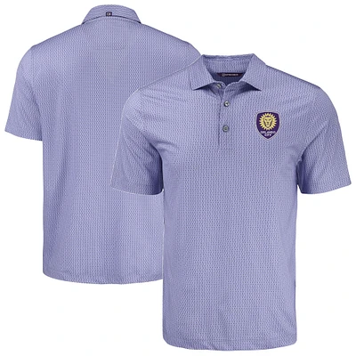 Men's Cutter & Buck Orlando City SC Pike Eco Shadow Check Print Recycled Polo