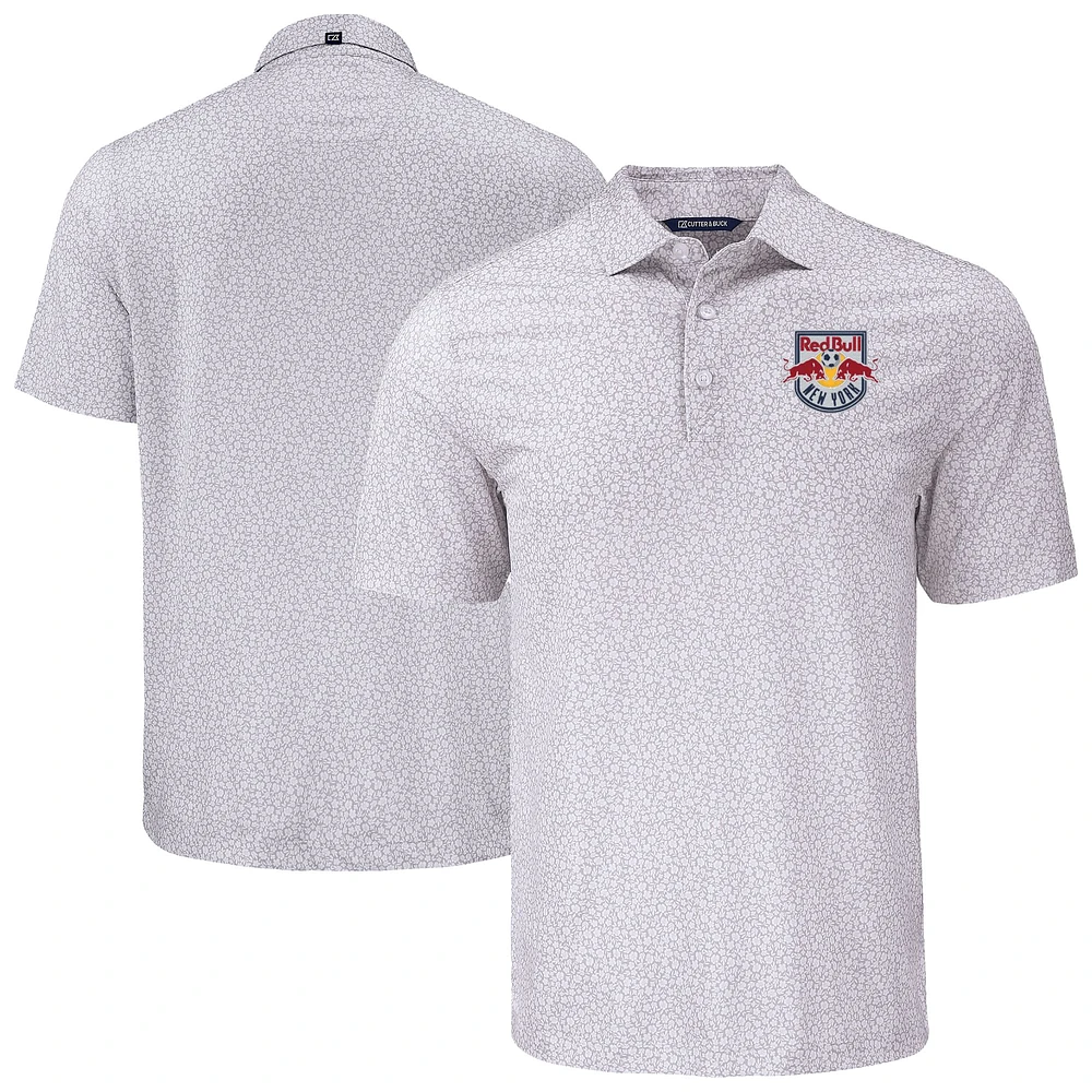 Men's Cutter & Buck Gray New York Red Bulls Pike Eco Flora Print Recycled Polo