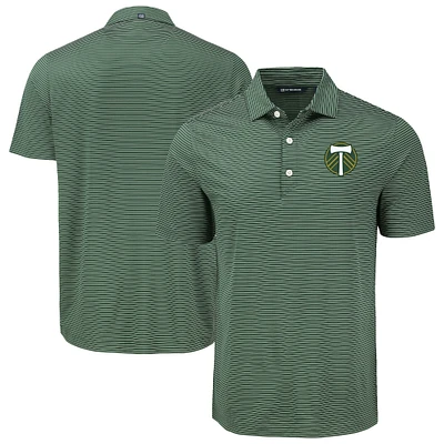 Men's Cutter & Buck Portland Timbers Forge Eco Fine Line Stripe Stretch Recycled Polo