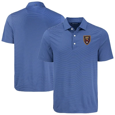 Men's Cutter & Buck Real Salt Lake Forge Eco Fine Line Stripe Stretch Recycled Polo