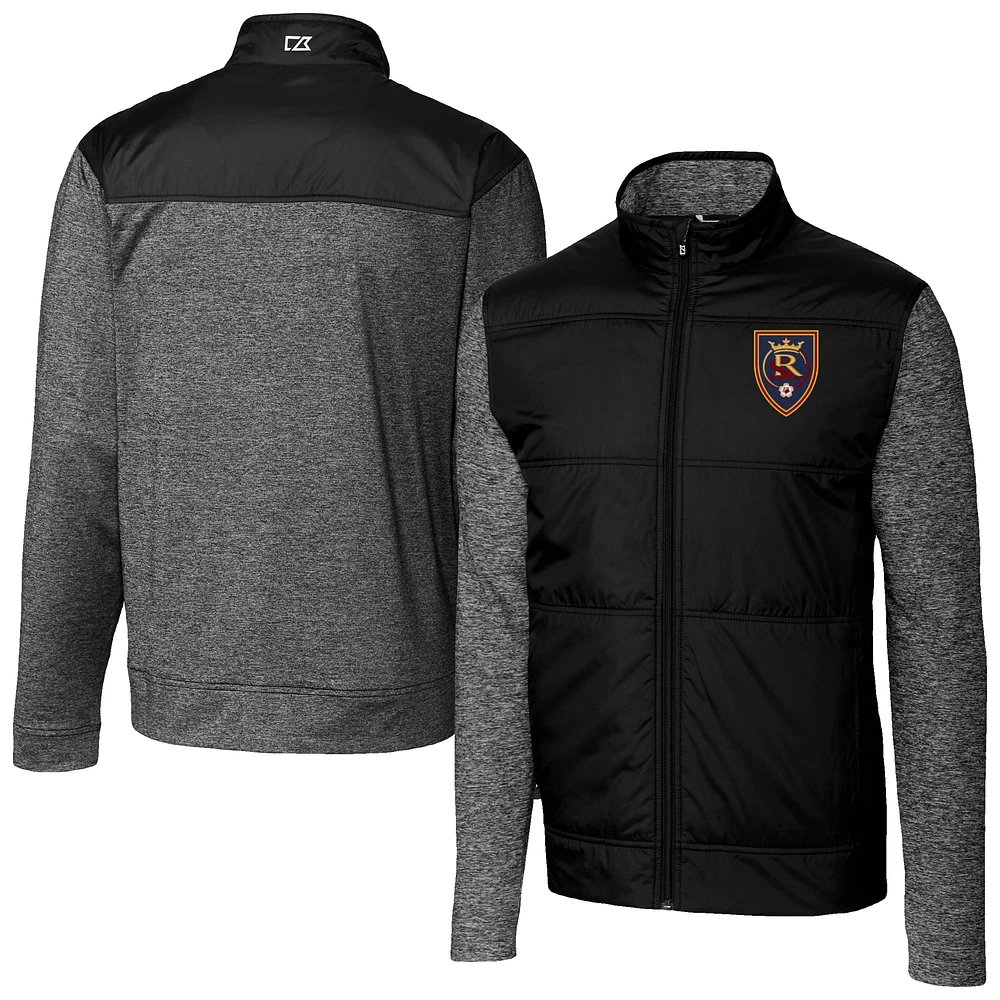 Men's Cutter & Buck Real Salt Lake Stealth Hybrid Quilted Full-Zip Windbreaker Jacket
