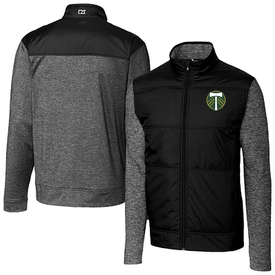 Men's Cutter & Buck Portland Timbers Stealth Hybrid Quilted Full-Zip Windbreaker Jacket