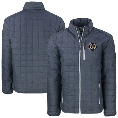 Men's Cutter & Buck Anthracite Philadelphia Union Rainier PrimaLoft Eco Insulated Full-Zip Puffer Jacket