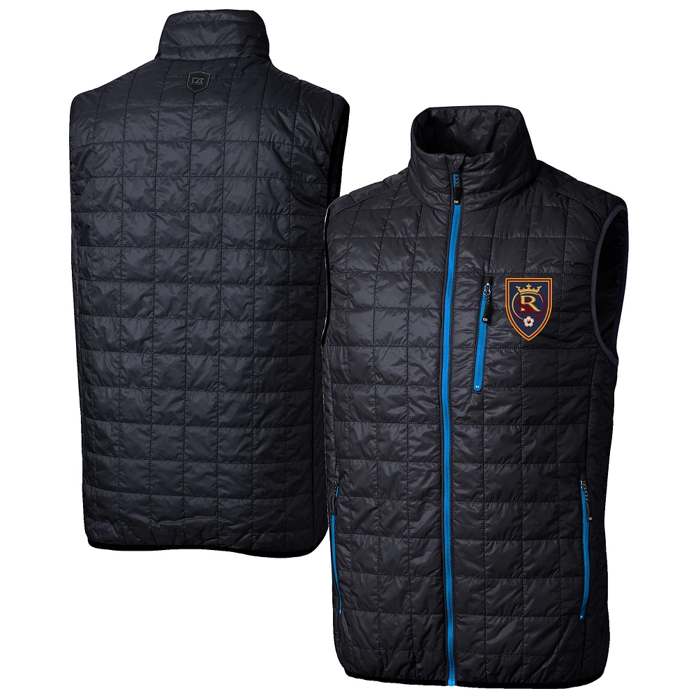 Men's Cutter & Buck Navy Real Salt Lake Rainier PrimaLoft Eco Insulated Full Zip Puffer Vest