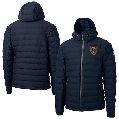 Men's Cutter & Buck Navy Real Salt Lake Mission Ridge Repreve Eco Insulated Hooded Puffer Jacket