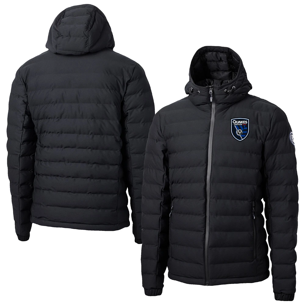 Men's Cutter & Buck San Jose Earthquakes Mission Ridge Repreve Eco Insulated Hooded Puffer Jacket