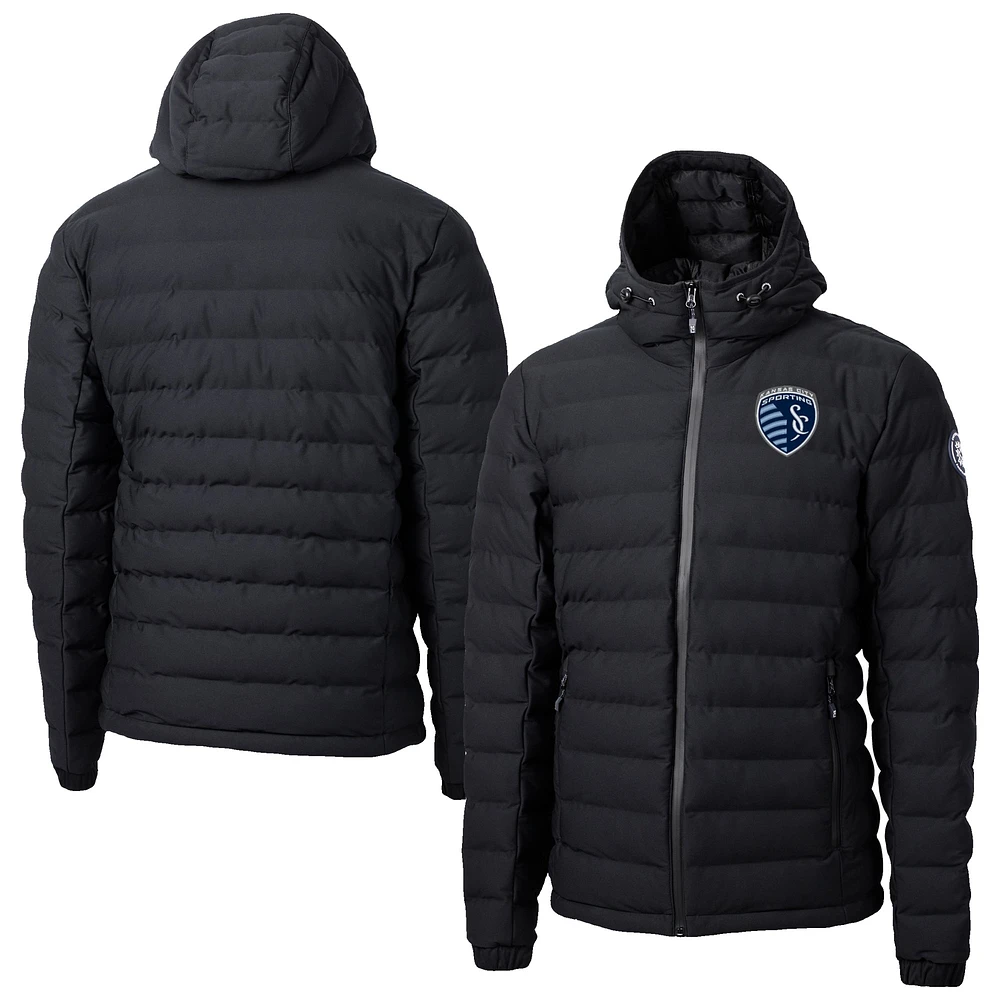 Men's Cutter & Buck Sporting Kansas City Mission Ridge Repreve Eco Insulated Hooded Puffer Jacket