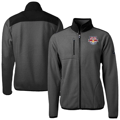 Men's Cutter & Buck Gray New York Red Bulls Cascade Eco Fleece Full-Zip Jacket