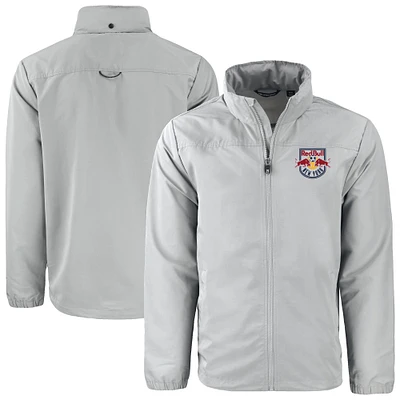 Men's Cutter & Buck Gray New York Red Bulls Charter Eco Recycled Full-Zip Jacket