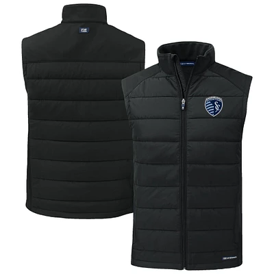 Men's Cutter & Buck Sporting Kansas City Evoke Hybrid Eco Softshell Recycled Full-Zip Vest
