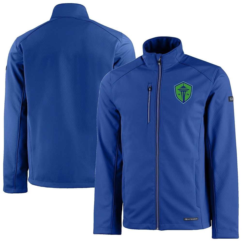 Men's Cutter & Buck Seattle Sounders FC Evoke Eco Softshell Recycled Full-Zip Jacket