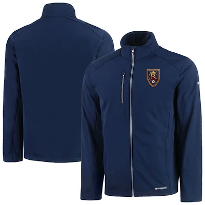 Men's Cutter & Buck Navy Real Salt Lake Evoke Eco Softshell Recycled Full-Zip Jacket