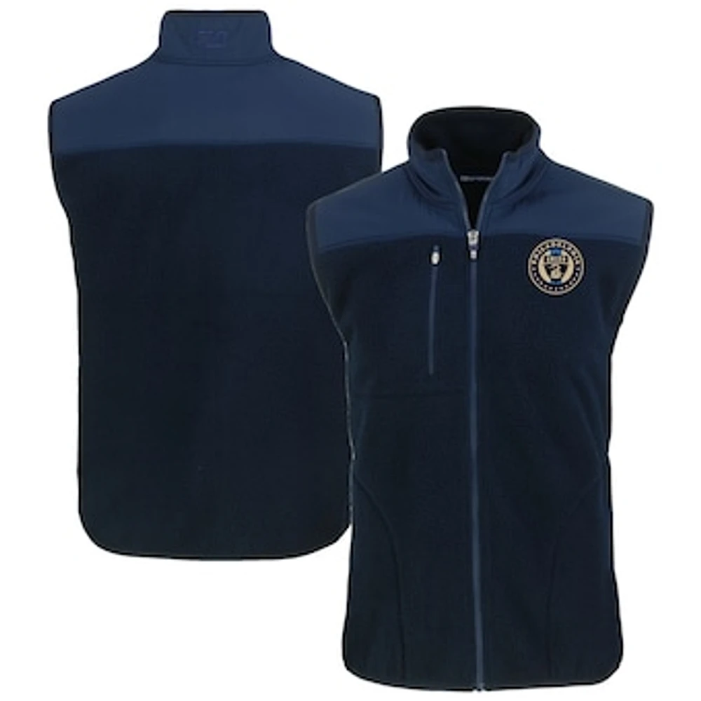 Men's Cutter & Buck Navy Philadelphia Union Cascade Eco Fleece Vest