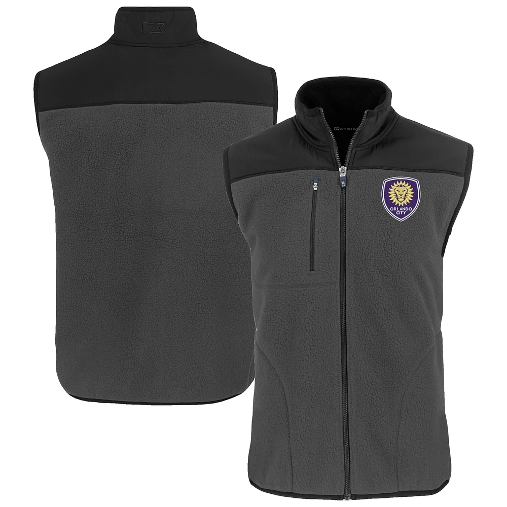 Men's Cutter & Buck Gray Orlando City SC Cascade Eco Fleece Vest