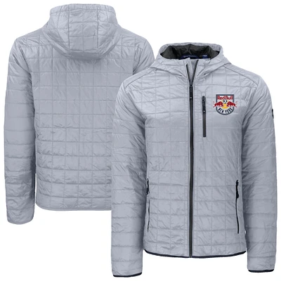 Men's Cutter & Buck Gray New York Red Bulls Rainier Primaloft Eco Full-Zip Hooded Jacket