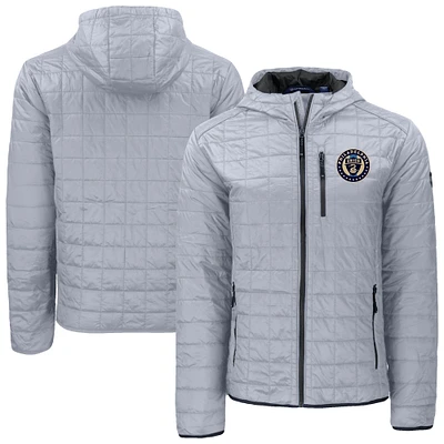 Men's Cutter & Buck Gray Philadelphia Union Rainier Primaloft Eco Full-Zip Hooded Jacket