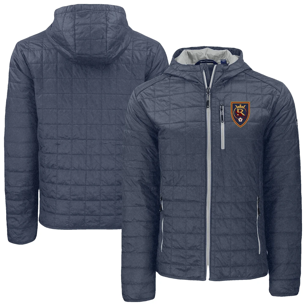 Men's Cutter & Buck Anthracite Real Salt Lake Rainier Primaloft Eco Full-Zip Hooded Jacket