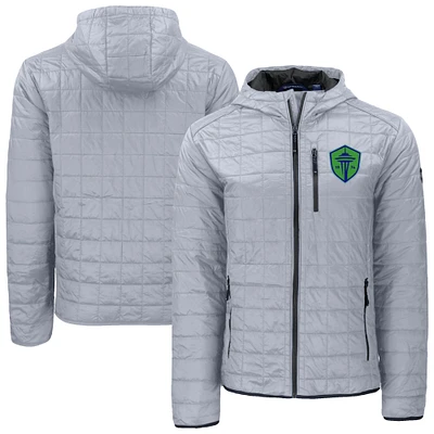 Men's Cutter & Buck Gray Seattle Sounders FC Rainier Primaloft Eco Full-Zip Hooded Jacket