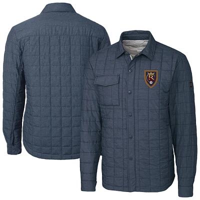 Men's Cutter & Buck  Anthracite Real Salt Lake Rainier PrimaLoft Eco Insulated Quilted Shirt Jacket