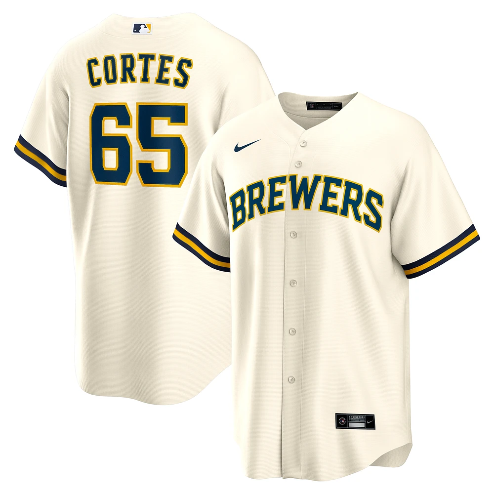 Men's Nike Nestor Cortes Cream Milwaukee Brewers Home Replica Jersey
