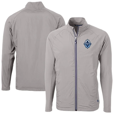 Men's Cutter & Buck Gray Vancouver Whitecaps FC Adapt Eco Knit Hybrid Recycled Full-Zip Jacket