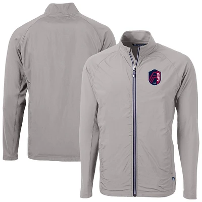 Men's Cutter & Buck Gray St. Louis City SC Adapt Eco Knit Hybrid Recycled Full-Zip Jacket