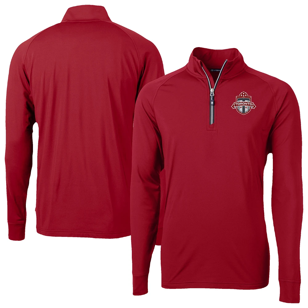 Men's Cutter & Buck Toronto FC Adapt Eco Knit Stretch Recycled Raglan Quarter-Zip Pullover Top