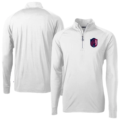 Men's Cutter & Buck White St. Louis City SC Adapt Eco Knit Stretch Recycled Raglan Quarter-Zip Pullover Top