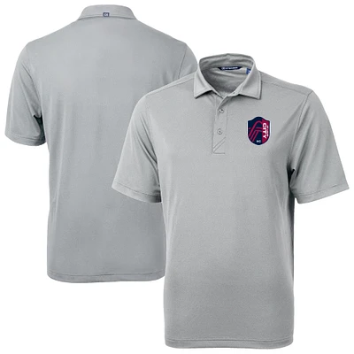 Men's Cutter & Buck Gray St. Louis City SC Virtue Eco Pique Recycled Polo