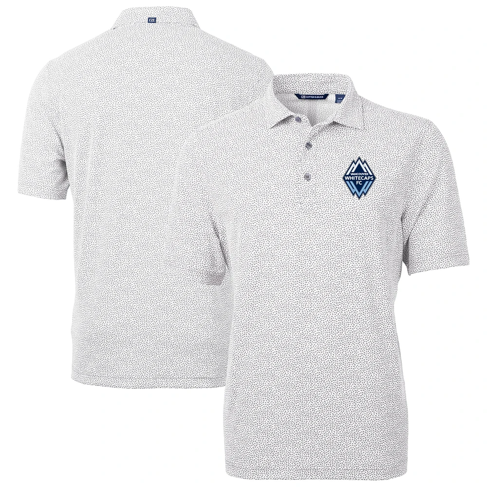 Men's Cutter & Buck Gray Vancouver Whitecaps FC Virtue Eco Pique Botanical Print Recycled Polo