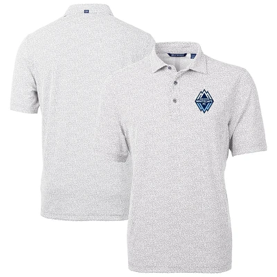 Men's Cutter & Buck Gray Vancouver Whitecaps FC Virtue Eco Pique Botanical Print Recycled Polo