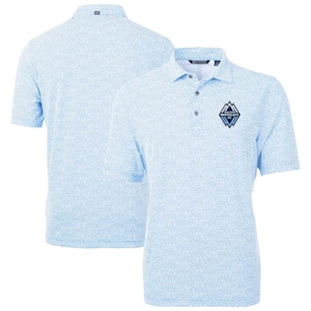 Men's Cutter & Buck Powder Blue Vancouver Whitecaps FC Virtue Eco Pique Botanical Print Recycled Polo